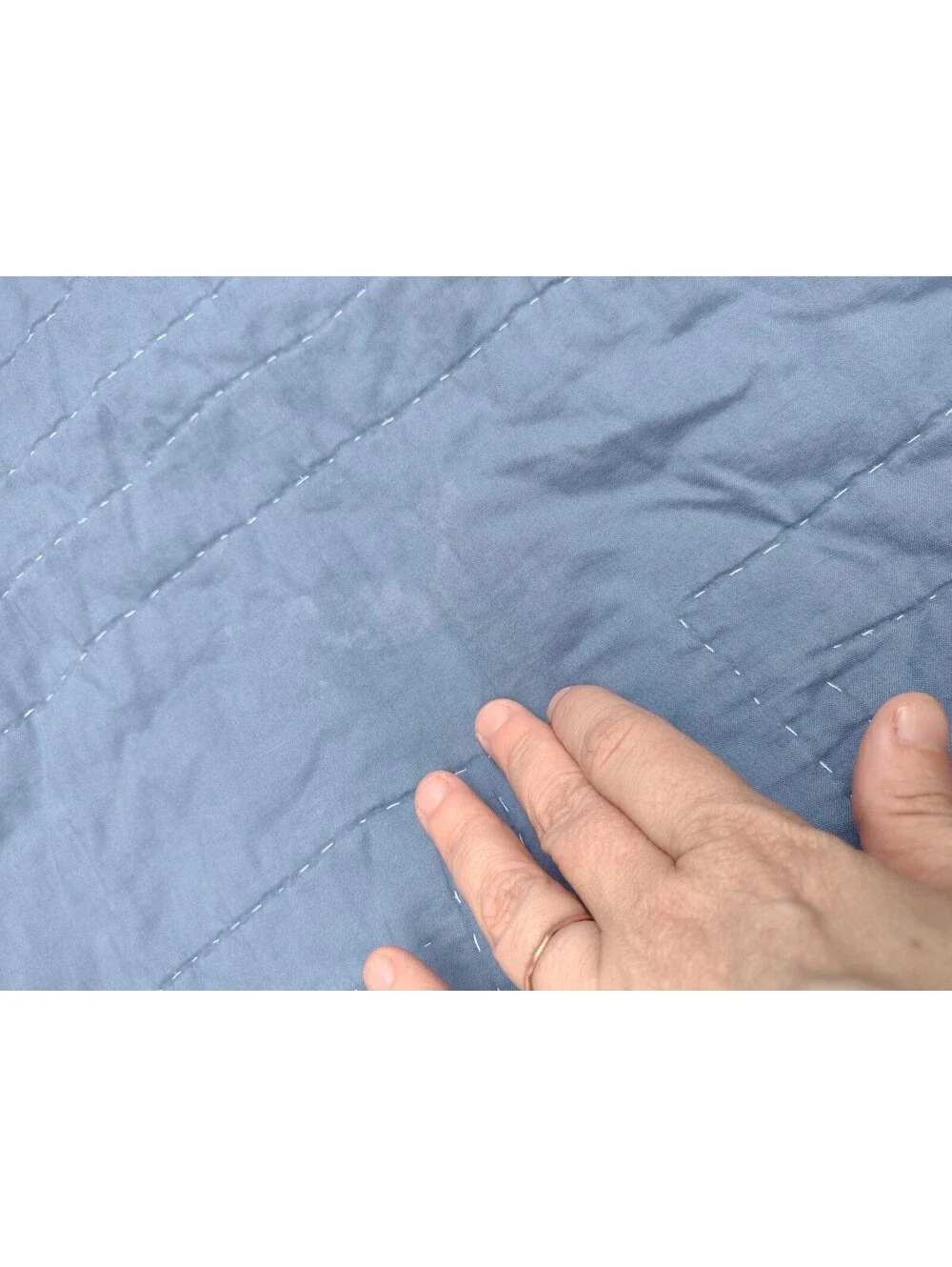 Woolrich Full Queen Quilt Blue Patchwork Plaid Reversible Cotton Farmhouse